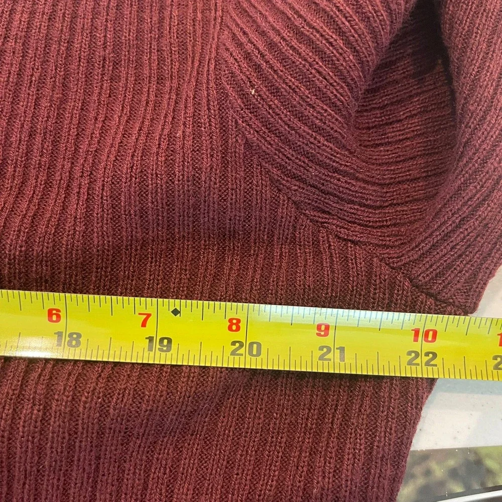 Spense Woman Burgundy Ribbed Long Sleeve Button Front Cardigan Dress Size 1X - Picture 6 of 8